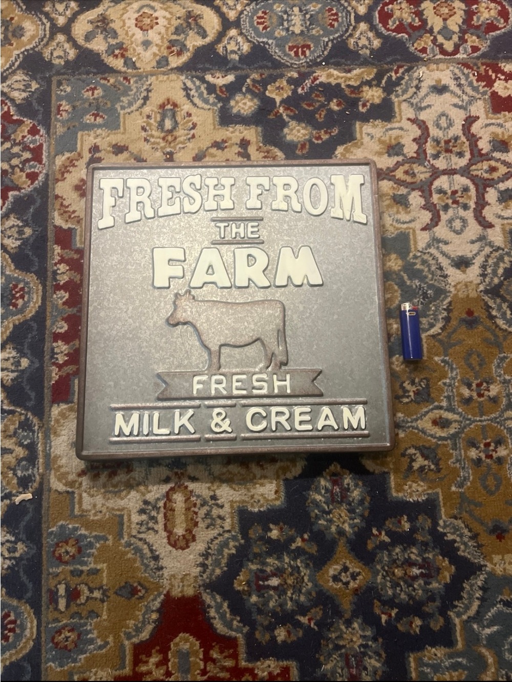 Hobby Lobby Silver "Fresh From The Farm" Milk & Cream Wall Sign